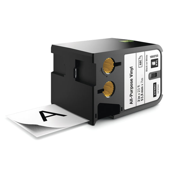 DYMO XTL All-Purpose Vinyl Labels | 54 mm x 7 m | Black on White