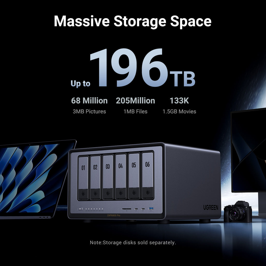 Ugreen NASync DXP6800Pro NAS Desktop Intel Core i5 i5-1235U 8 GB DDR5 UGOS Pro Black, Grey - image 5
