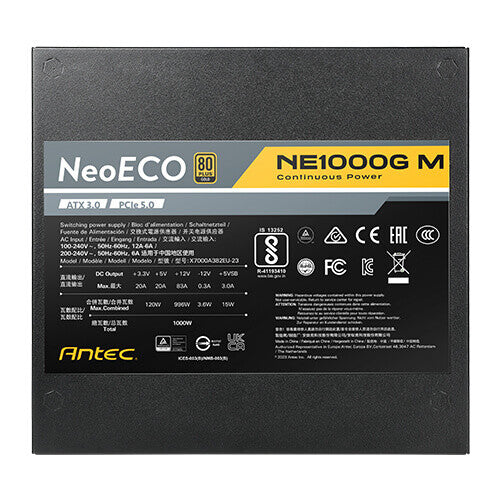 Antec Neo ECO Modular NE1000G M ATX3.0 GB power supply unit 1000 W 20+4 pin ATX ATX Black