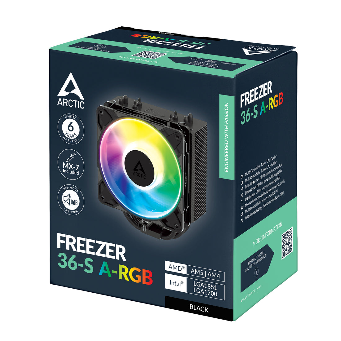ARCTIC Freezer 36-S A-RGB (Black) Multi Compatible Tower CPU Cooler - image 9