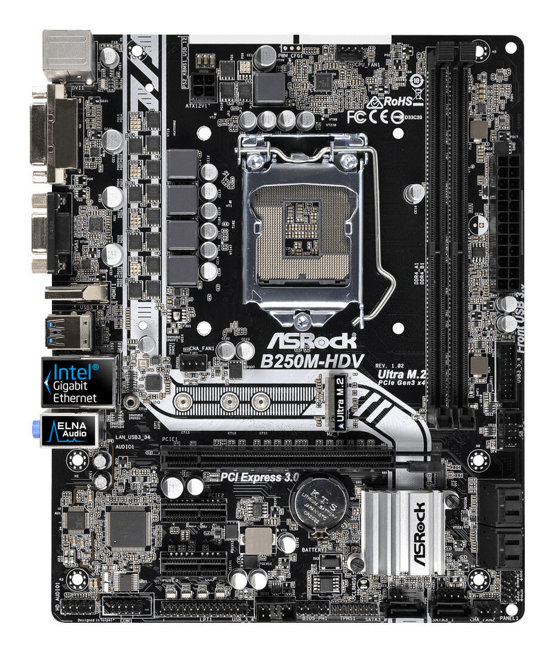 Asrock B250M-HDV Intel® B250 LGA 1151 (Socket H4) micro ATX