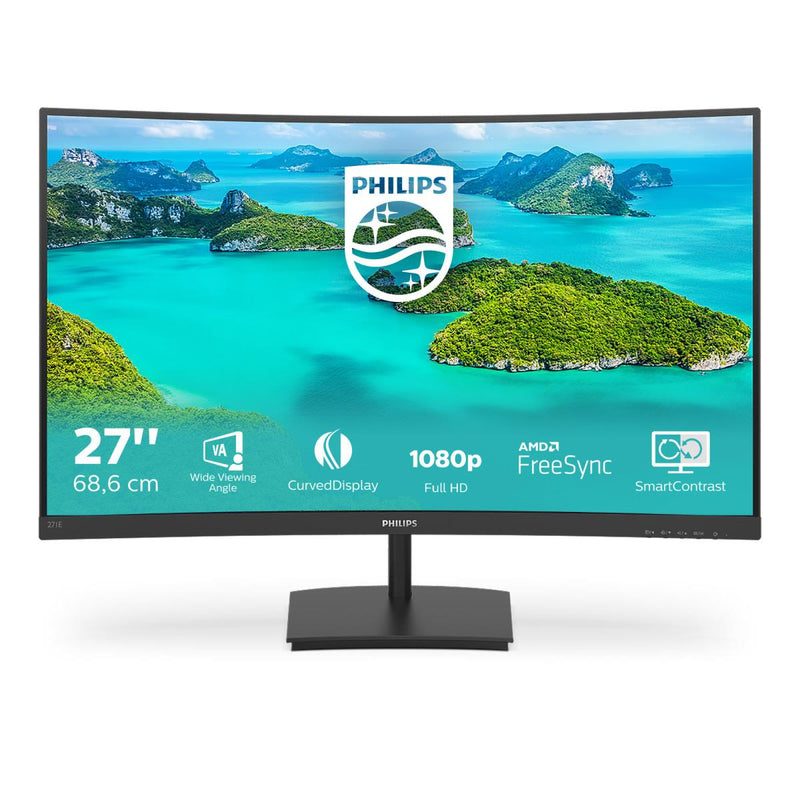 Philips 271E1SCA 27" FHD 75Hz LED Curved Monitor - Black