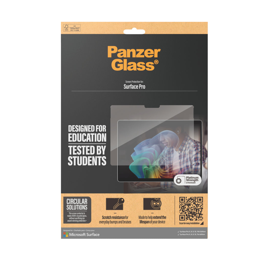 PanzerGlass Screen Protector Microsoft Surface Pro X | Pro 8 | Pro 9 | Pro 10 | Pro 11 | Pro 12 | Ultra-Wide - image 3