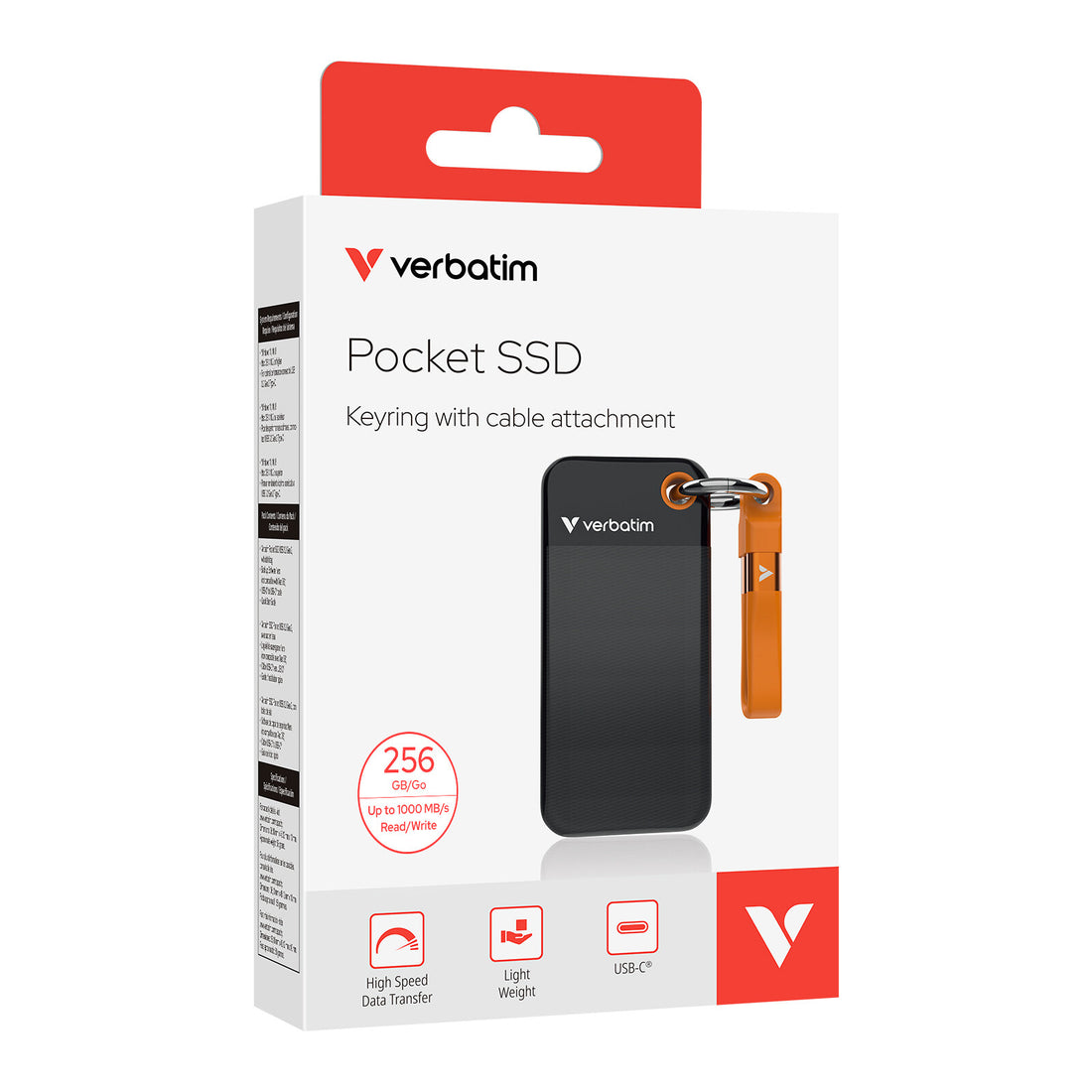 Verbatim Pocket SSD USB 3.2 Gen 2 256GB Black/Orange - image 5