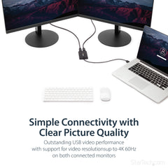 StarTech.com USB 3.0 to Dual DisplayPort Adapter - 4K 60Hz