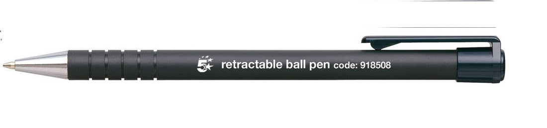 5Star 918508 rollerball pen Clip-on retractable pen Black 12