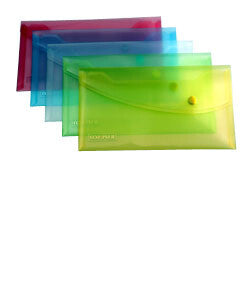 Rapesco Foolscap Pastel Popper Wallet Assorted Polypropylene (PP) DL