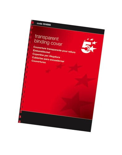 5Star 504986 binding cover A4 PVC Transparent 100