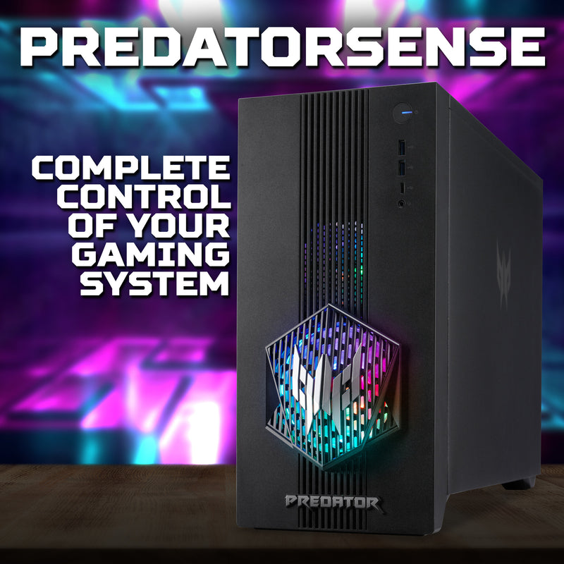 Acer Predator PO3-665 Gaming Desktop - Intel Core i5-14400F, 16GB RAM, 512GB SSD, NVIDIA GeForce RTX 5060, Windows 11, Black