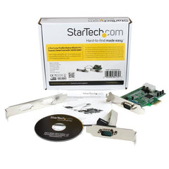 StarTech.com 2-Port Low Profile Native RS232 PCI Express Serial Adapter Card, 16550 UART, PCIe to Dual Serial DB9, Windows & Linux, TAA - Replaced by PEX2S953LP