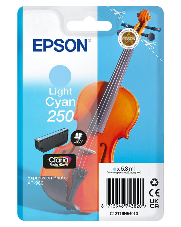 Epson Singlepack Light Cyan 250 Violin Claria Photo HD Ink