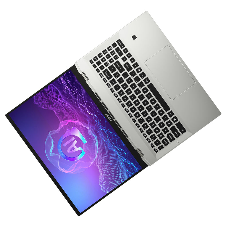 MSI Prestige A16 AI+ A3HMG-028UK AMD Ryzen AI 9 365 Laptop 40.6 cm (16") Quad HD+ 32 GB LPDDR5x-SDRAM 1 TB SSD Wi-Fi 7 (802.11be) Windows 11 Home Silver