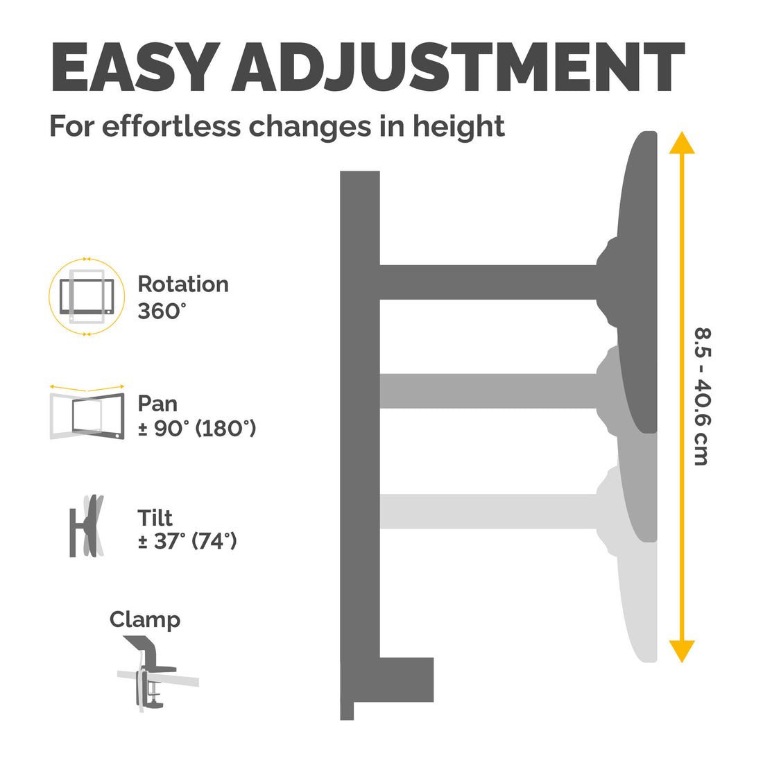Fellowes Vista Dual Monitor Arm - Monitor Mount for 10KG 26 inch Screens - Ergonomic Adjustable Monitor Arm - image 4