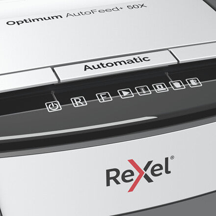 Rexel Optimum AutoFeed+ 50X paper shredder Cross shredding 55 dB 22 cm Black, Silver - image 5