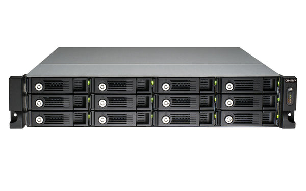 QNAP TVS-1271U-RP NAS Rack (2U) Intel® Core™ i5 i5-4590S 16 GB DDR3 0 TB QNAP Turbo System Black, Grey