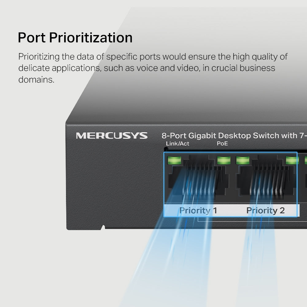 Mercusys 8-Port Gigabit Desktop Switch with 7-Port PoE+ - image 7