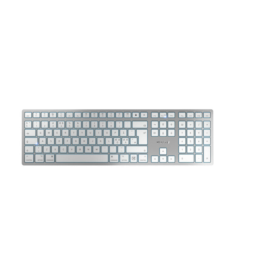 CHERRY KW 9100 SLIM FOR MAC keyboard Universal USB + Bluetooth QWERTY Nordic Silver