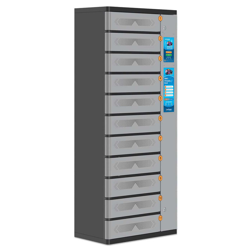 Manhattan Kiosk Laptop Charging Cabinet USB-C 65W 11-bay (individual compartment - PIN locked), Suitable for - image 3