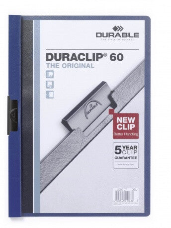 Durable Duraclip 60 report cover PVC Blue, Transparent