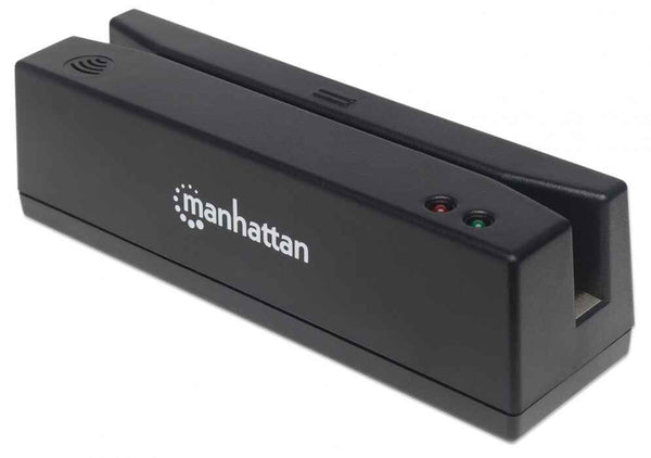 Manhattan USB-A Magnetic Strip Card Reader, Triple Track Reader, Keyboard Wedge Decoder, Cable 1.5m, Black, Three Year Warranty