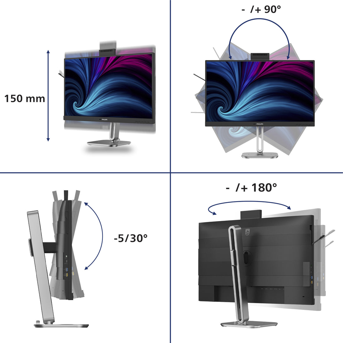 Philips 4000 series 27B2U4601H/00 computer monitor 27" 2560 x 1440 pixels Quad HD LCD Black - image 4