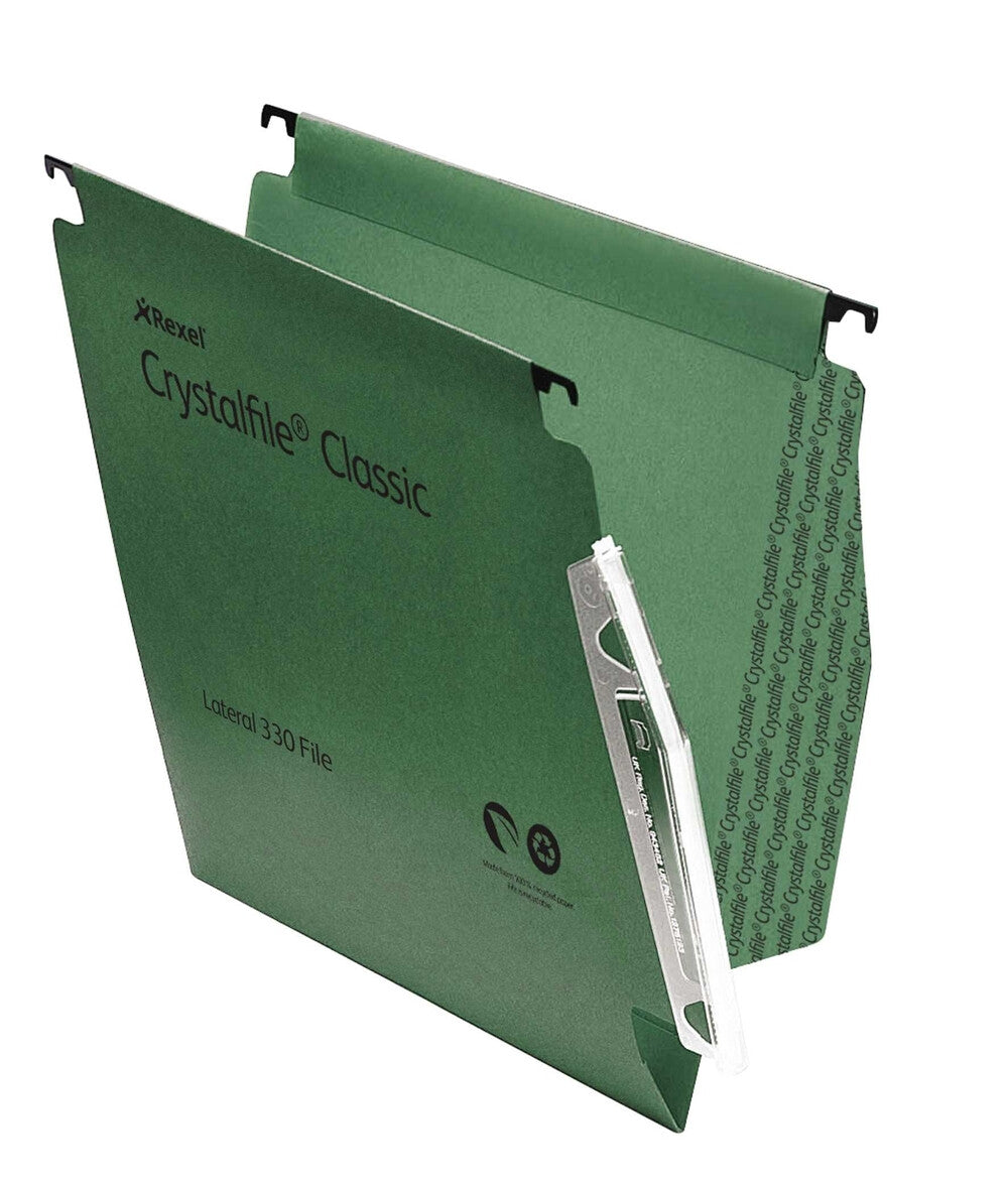 Rexel Crystalfile Classic ‘330’ Lateral File 15mm Green (50) - image 3