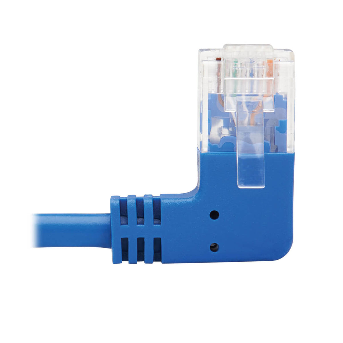 Tripp Lite N204-S15-BL-RA Right-Angle Cat6 Gigabit Molded Slim UTP Ethernet Cable (RJ45 Right-Angle M to RJ45 M), Blue, 15 ft. (4.57 m)