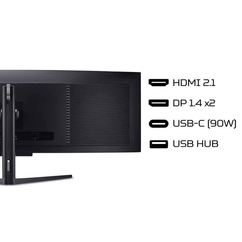 Acer X Predator X49X curved ultra-wide QD-OLED gaming monitor - 49", 32:9, QD-OLED, 1800R curve, Double Quad HD, 240Hz, 0.03ms, AMD FreeSync Premium, DisplayHDR 400 True Black, HDMI, DP & USB-C