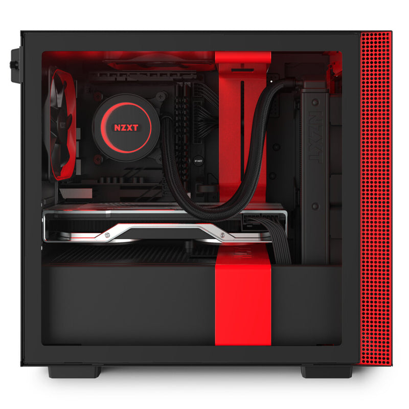 NZXT H210i Matte Black Red Mini Tower Black, Red