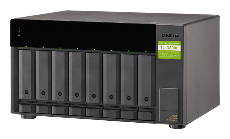 QNAP TL-D800C HDD/SSD enclosure Black 2.5/3.5"