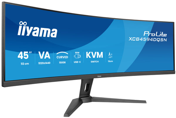 iiyama G-MASTER 45"LCD Curved Bus. UWQHD 44.5" Dual QHD 165Hz Monitor
