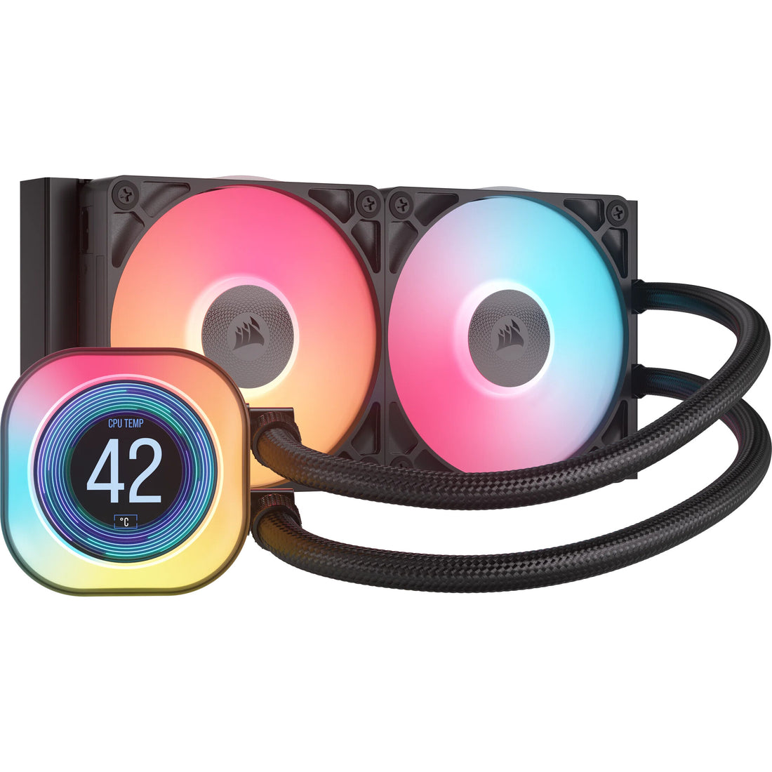 Corsair iCUE LINK TITAN 240 RX LCD Processor All-in-one liquid cooler 12 cm Black