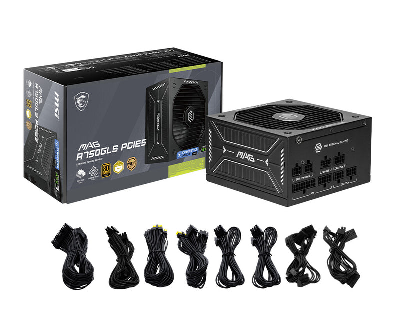 MSI MAG A750GLS PCIE5 power supply unit 750 W 24-pin ATX ATX Black