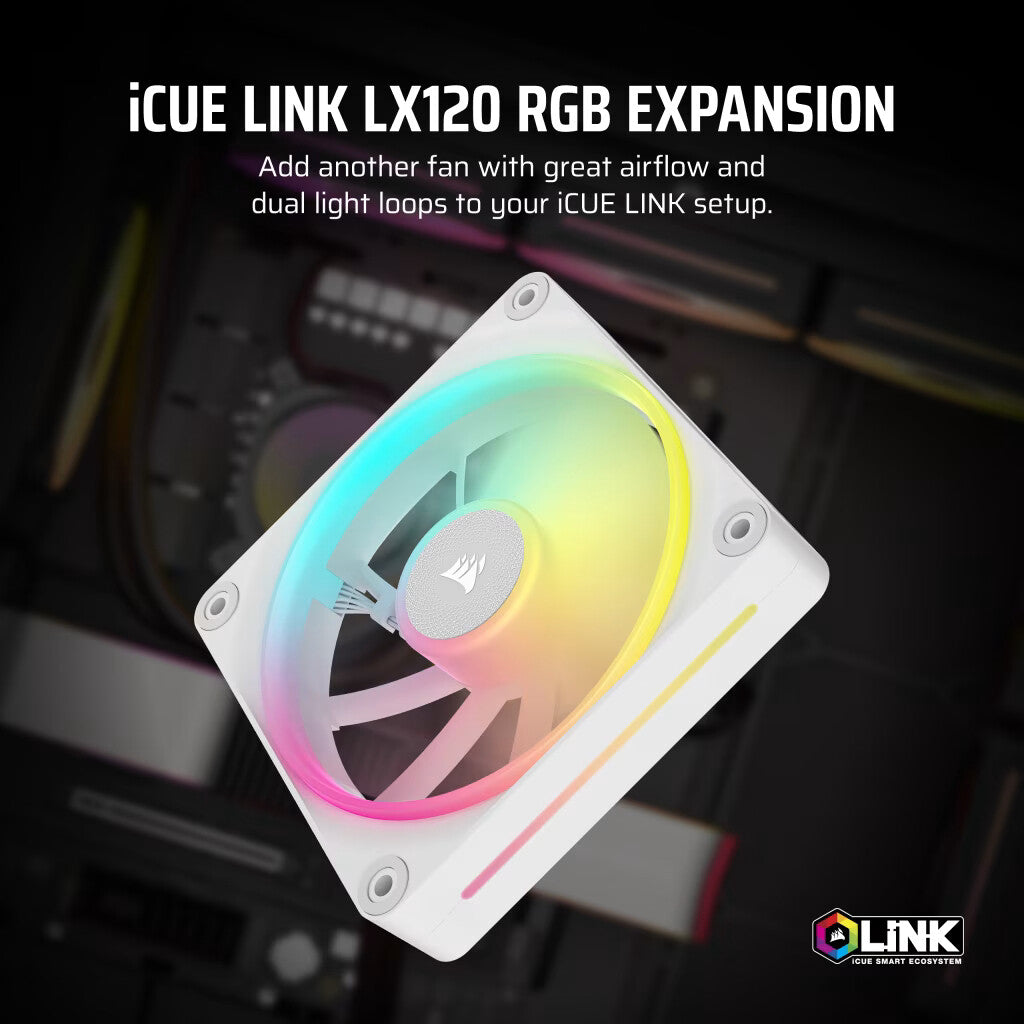 Corsair iCUE LINK LX120 RGB Computer case Fan 12 cm White - image 10