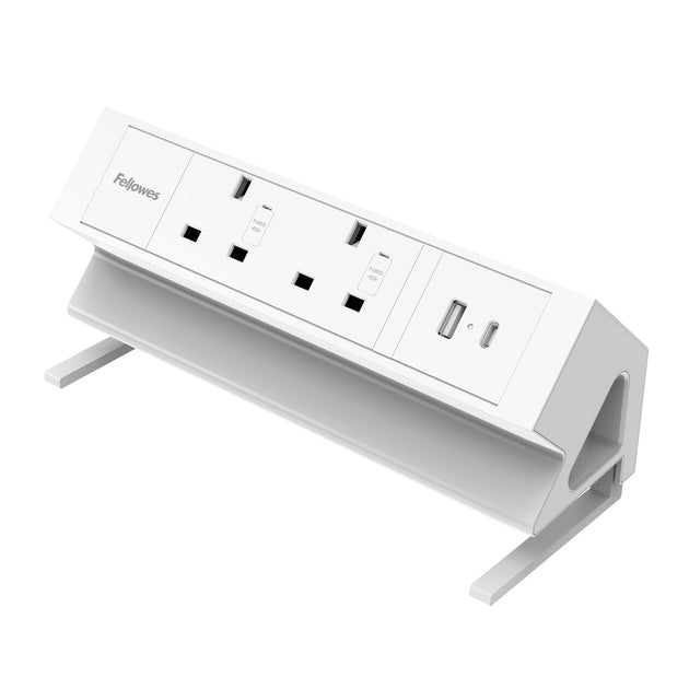 Fellowes Power Desk 2 Socket with 2 Power Sockets 1 USB-A & USB-C Port ...