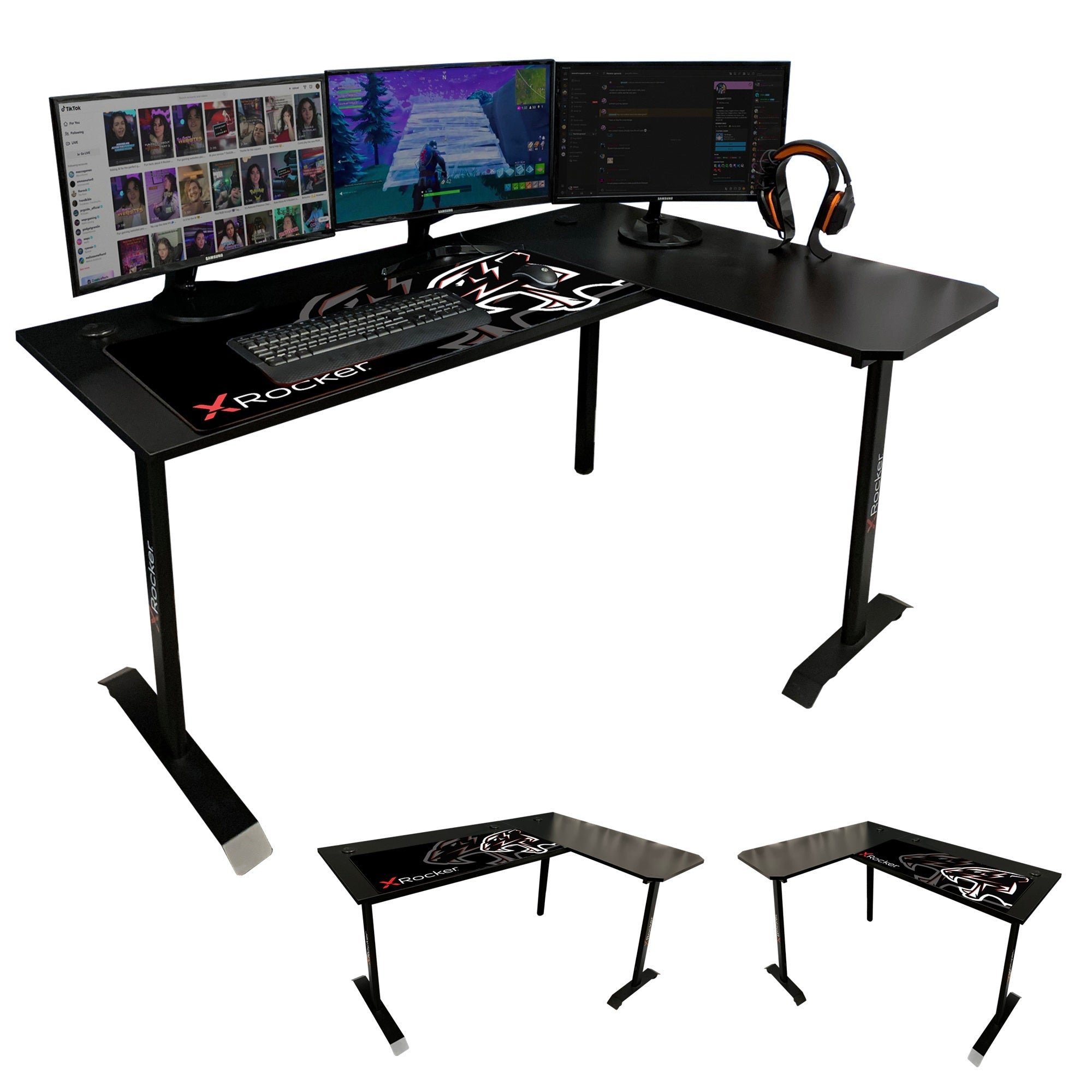X Rocker Panther XL Corner Gaming Desk With Smooth Glide Mousepad Back to the Office