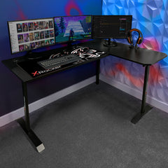 X Rocker | Panther XL Corner Gaming Desk With Smooth-Glide Mousepad - REVERSIBLE
