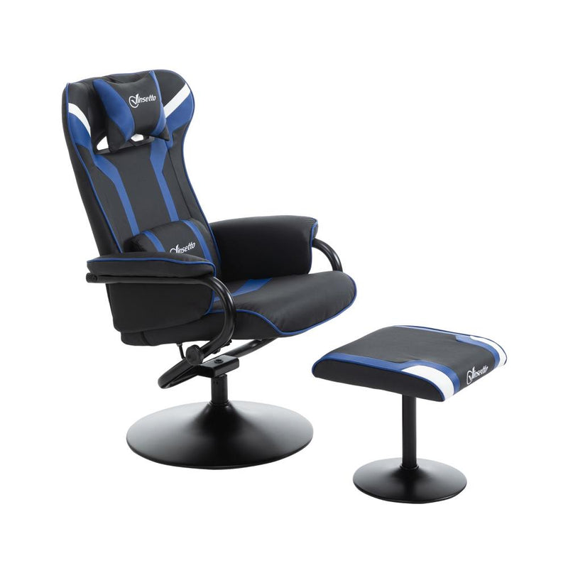 Vinsetto Gaming Chair and Footrest Set - Black/Blue