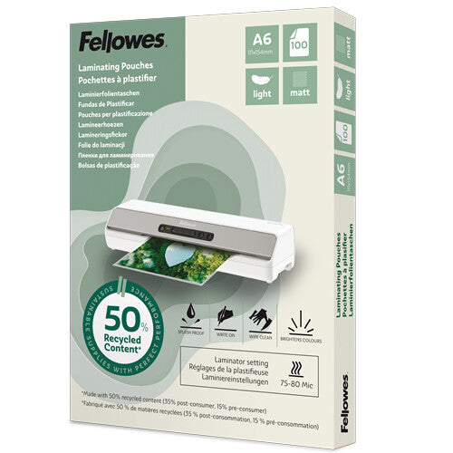 Fellowes 100143438 laminator pouch 100
