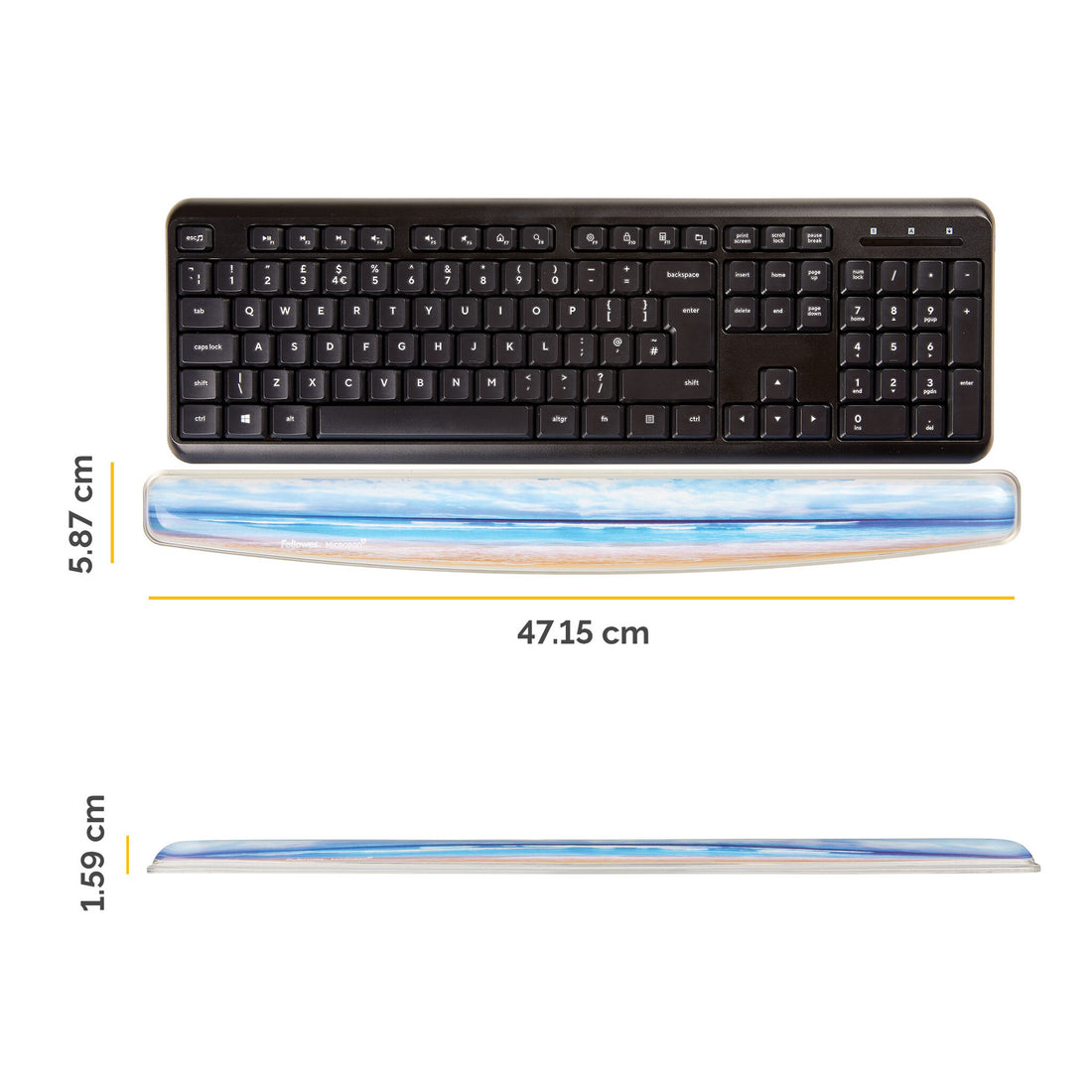 Fellowes Keyboard Wrist Rest - Photo Gel Wrist Rest with Non Skid Rubber Base & Antibacterial Protection - image 2