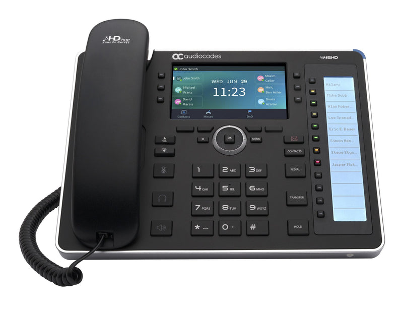 AudioCodes 445HD IP-Phone PoE GbE black with integrated BT and Dual Band Wi-Fi and an external power supply black