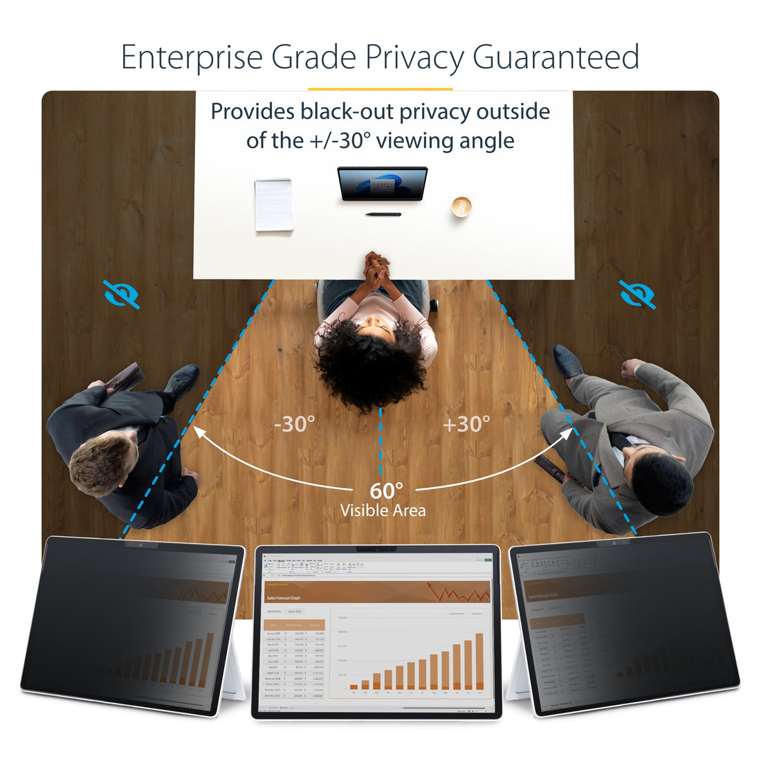 StarTech.com 4-Way Privacy Screen For 13-inch Surface Pro 8/9/X/11 Laptop, Portrait/Landscape Modes - image 7