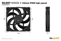 be quiet! SILENT WINGS 4 | 140mm PWM high-speed Computer case Fan 14 cm Black 1 pc(s)