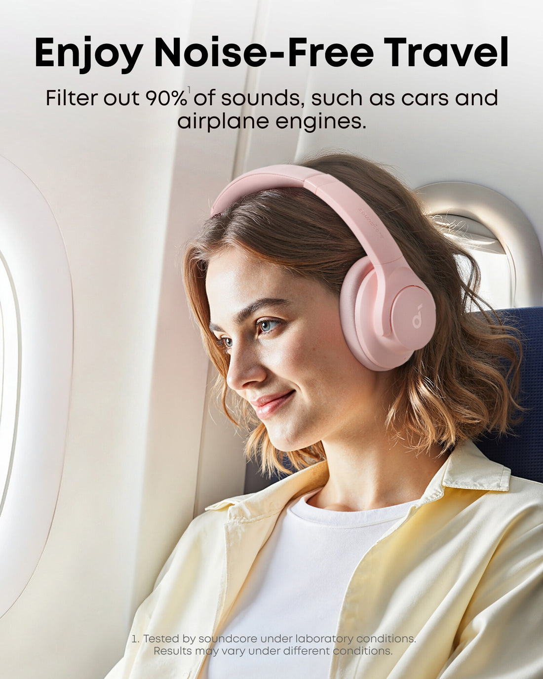 Soundcore Q20i Plus Hybrid Active Noise Cancelling Over-Ear Bluetooth Headphones - Pink - image 2