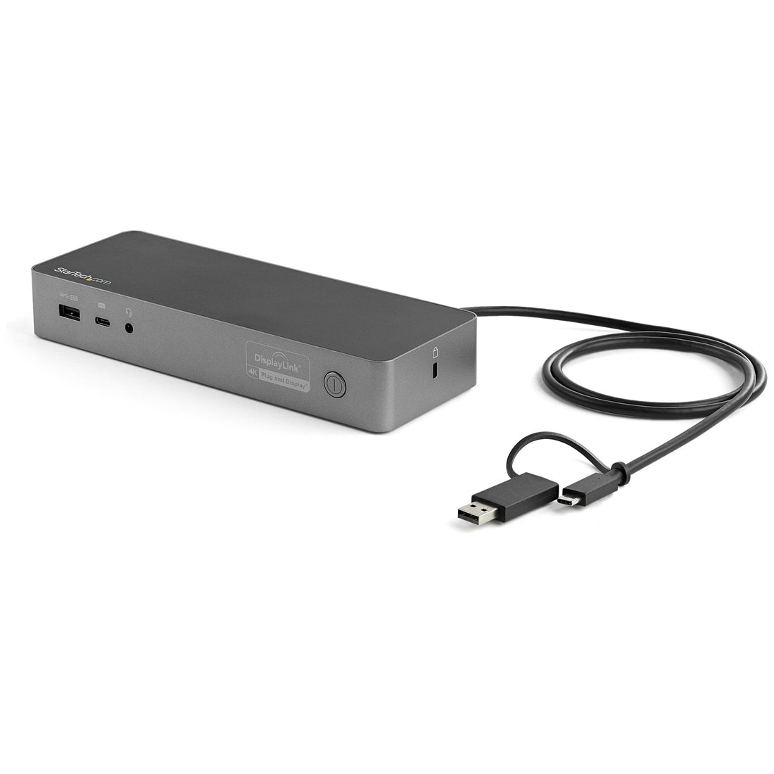 StarTech.com Universal Laptop Docking Station, Hybrid USB-C & USB-A Dock, Dual 4K DP & HDMI, 100W PD, Mac
