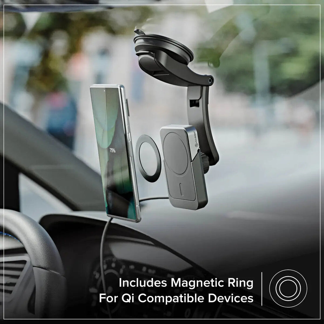 ALOGIC Matrix+ Universal Wireless Car Charger with 5000mAh Wireless Magnetic Power Bank, Air Vent and - image 7