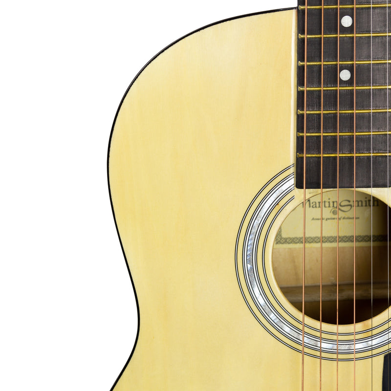 Martin Smith Full-Size Acoustic Guitar Kit with Stand, Tuner, Bag, Strap, Plectrums, Spare Strings & Lessons