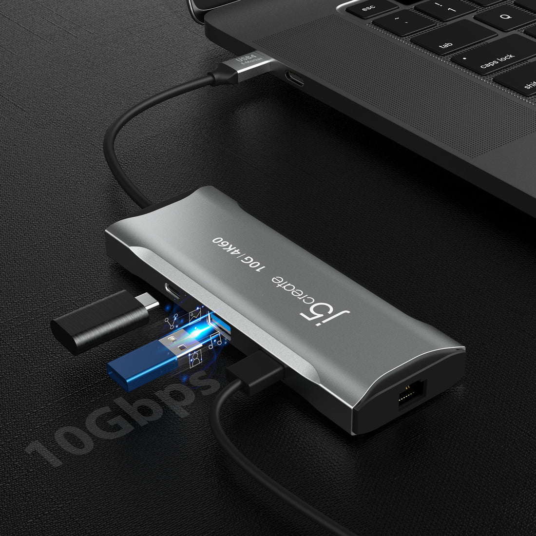 j5create JCD393 4K60 Elite USB-C 10Gbps Mini Dock, Space Grey - image 9