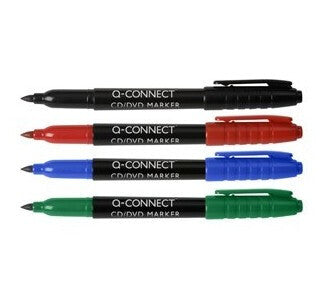 Q-CONNECT KF02305 permanent marker Bullet tip Black, Blue, Green, Red 10 pc(s)