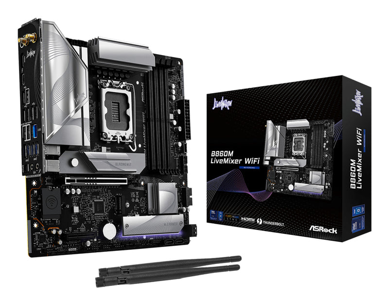 Asrock B860M LiveMixer WiFi Intel B860 LGA 1851 (Socket V1) micro ATX